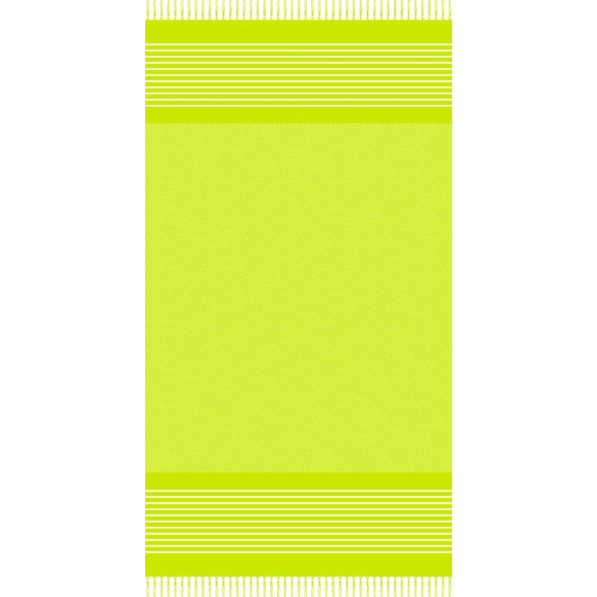 Strandtuch mit Fransen, Limette