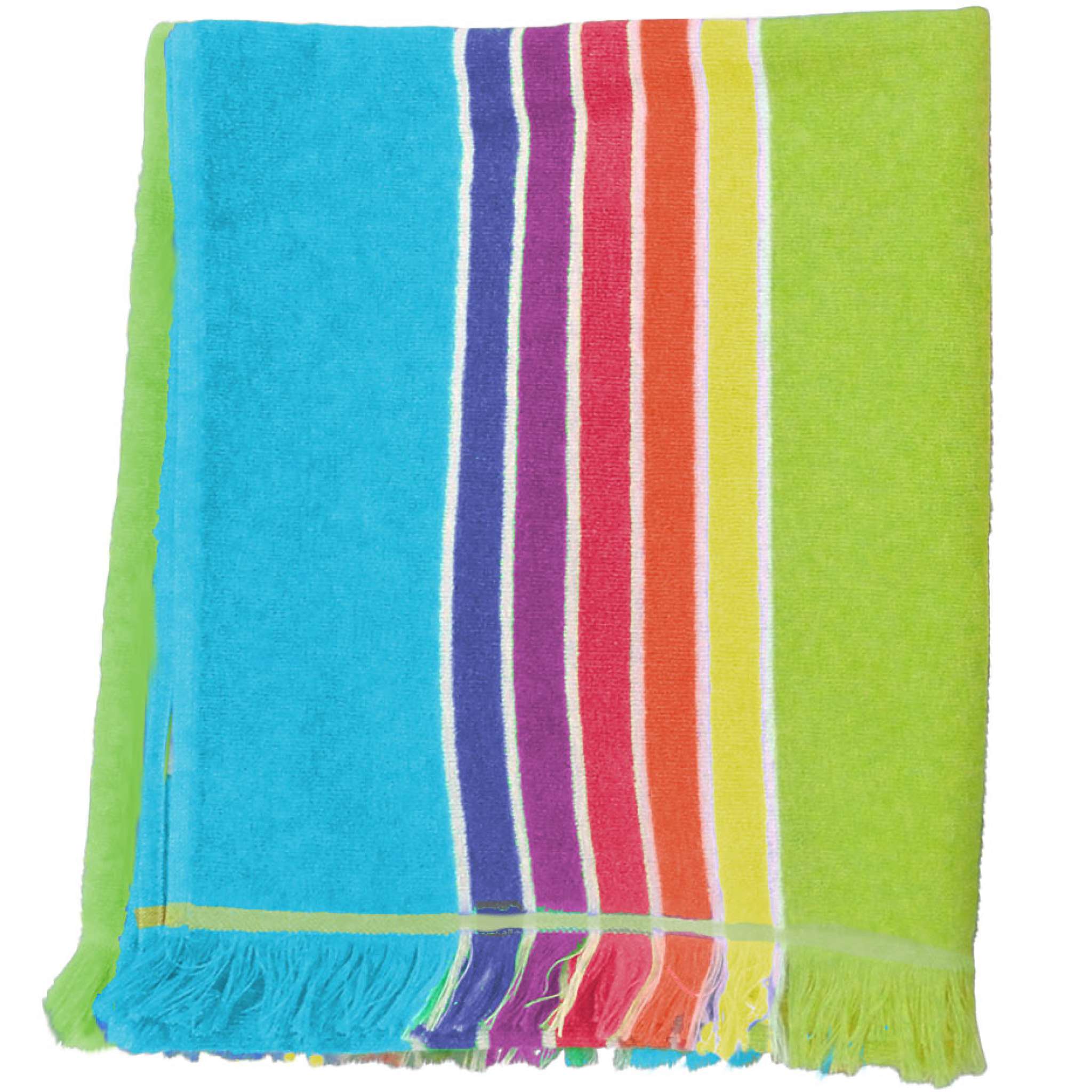 Strandtuch Streifen Lime, 100x150 cm
