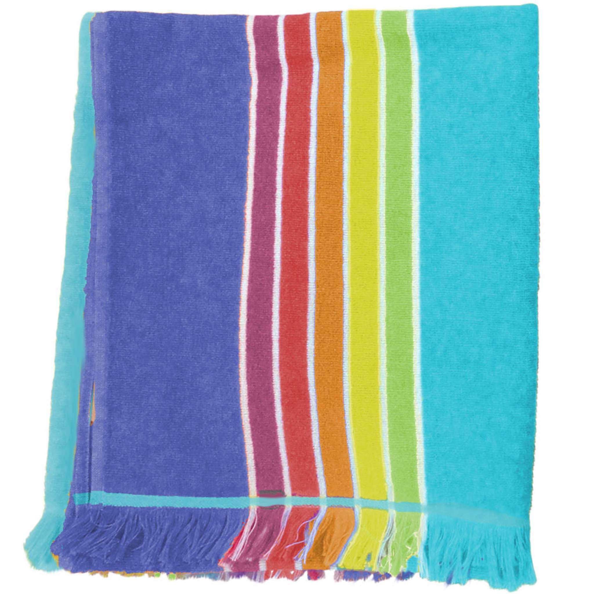 Strandtuch Streifen Aqua 100x150 cm