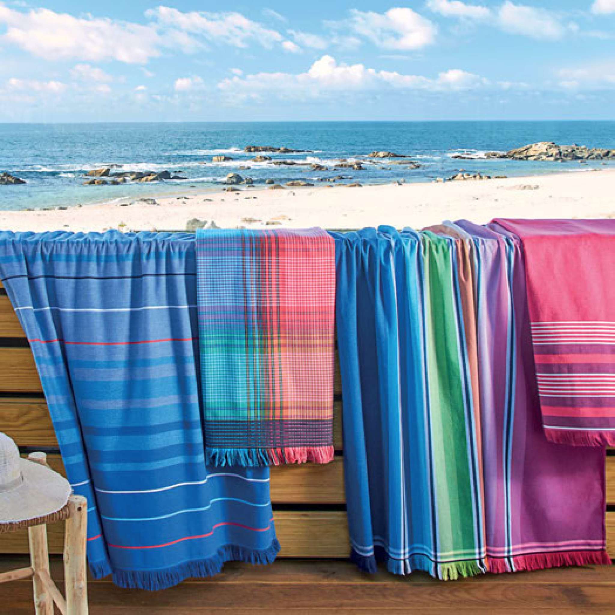 Strandtuch 100x180 Streifen horizontal