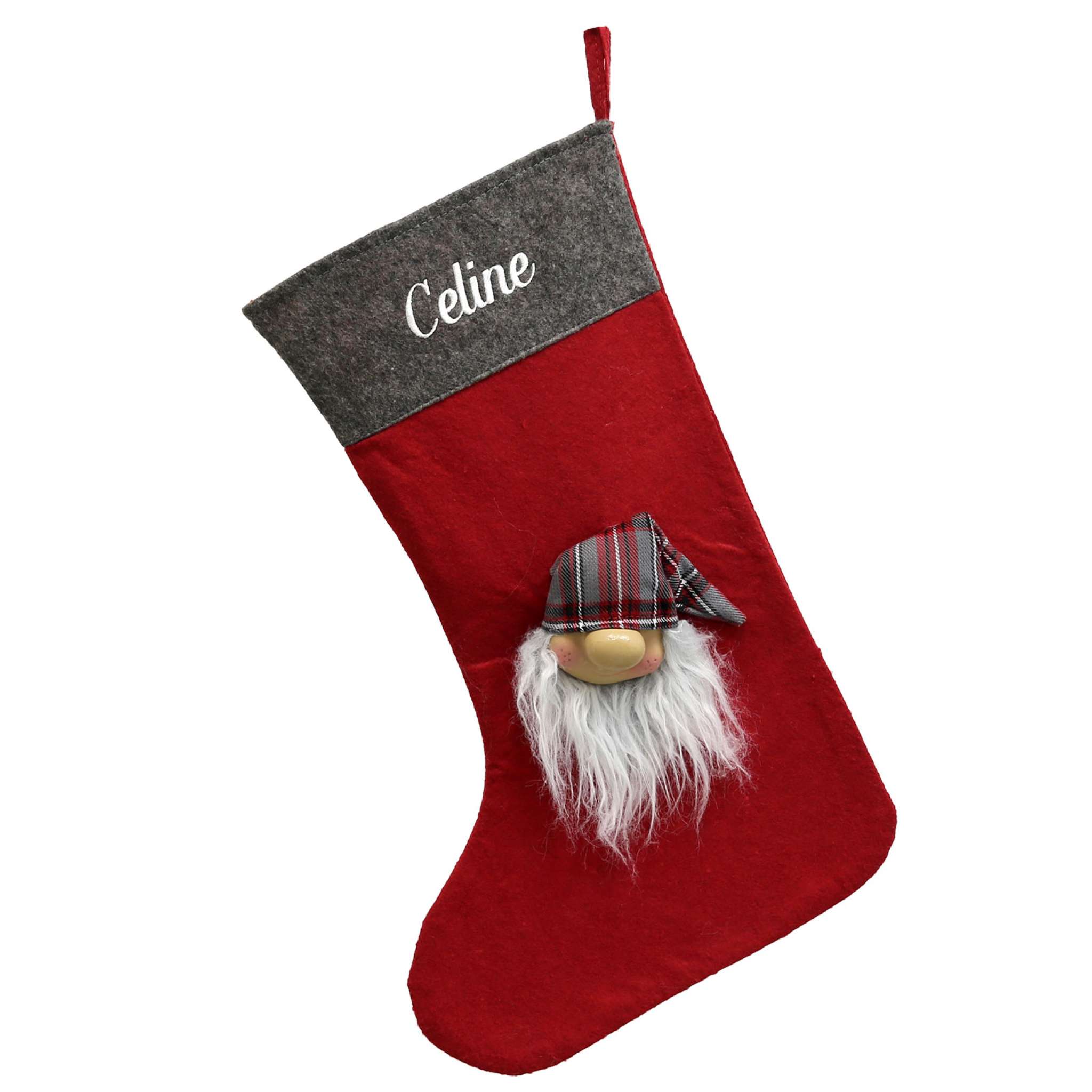 Weihnachtsstrumpf mit Weihnachtsmann, rot