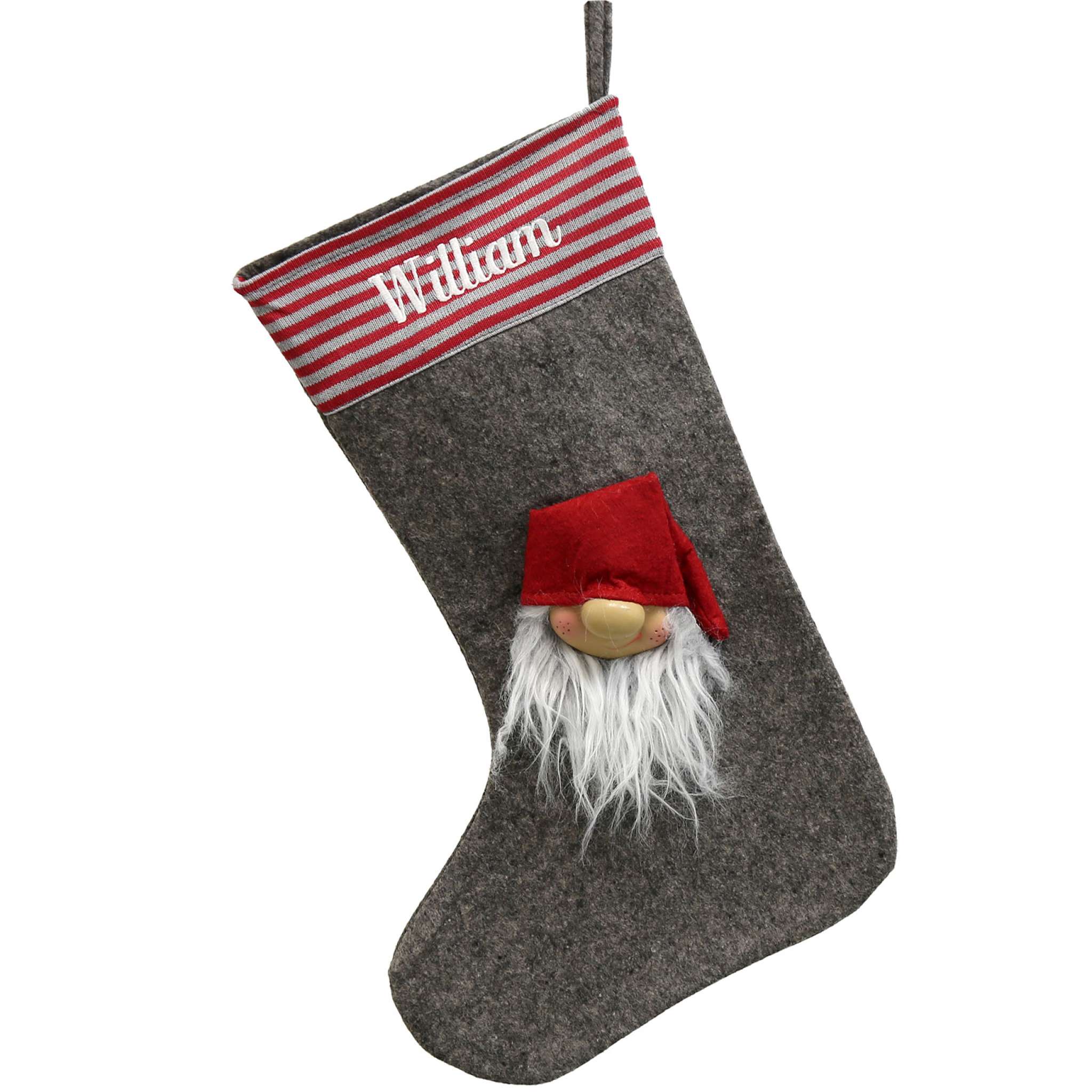 Weihnachtsstrumpf mit Weihnachtsmann, Streifen