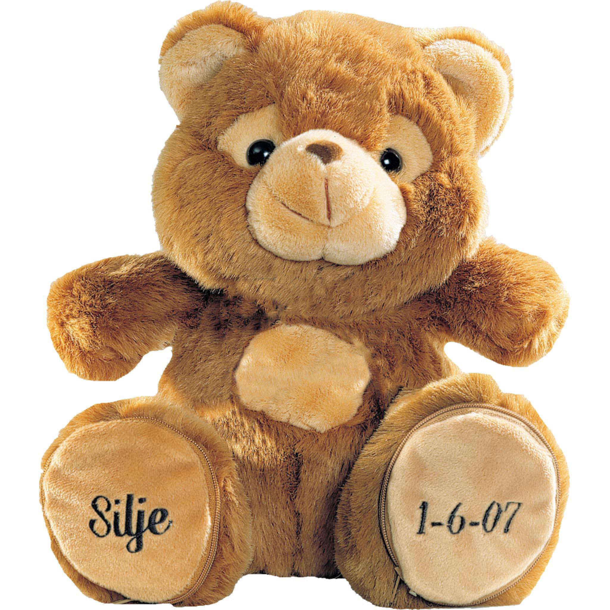 Teddybär mit bestickten Namen und Geburtsdatum | nameOn