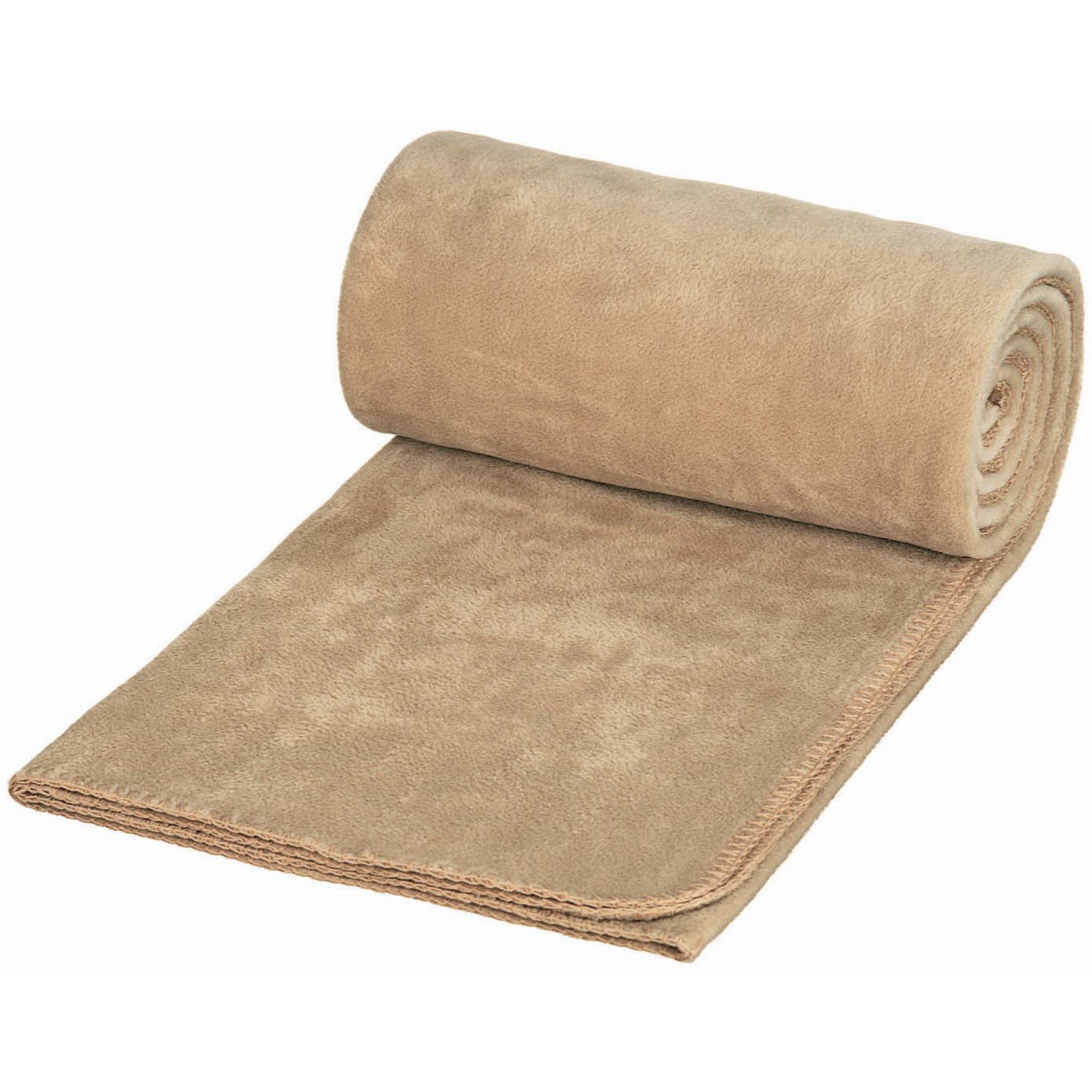 Fleecepledd Solid (150x180 cm)-Kaffe latte (#DCC69D)